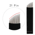 Microblading supplies disposable tool 0.18mm black color 21pin microblading blades